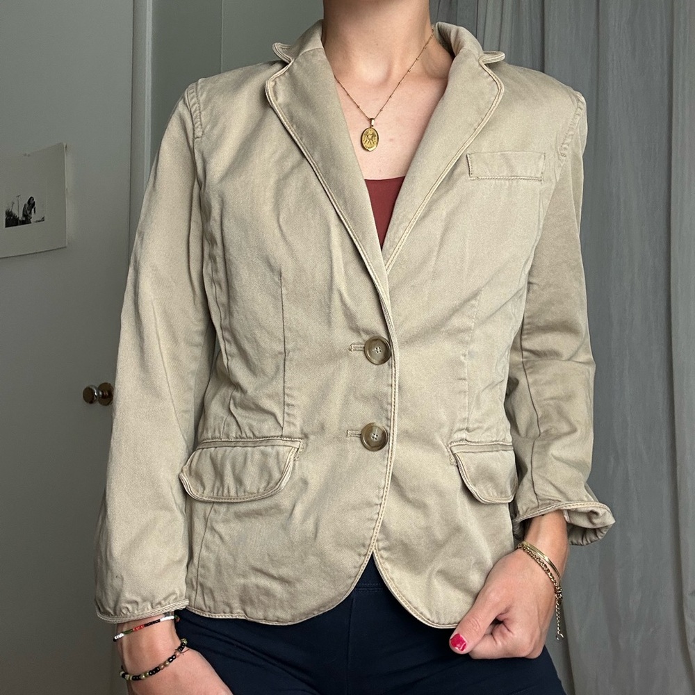 Vintage Inspired J. Crew Beige Chino Jacket